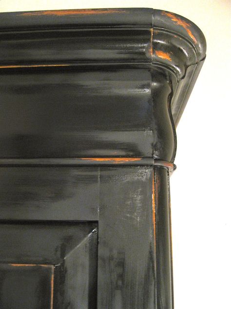 Sette Design: Aged Mocha-Black Armoire Painting Techniques For Furniture, Black Armoire, Life In California, Armoire Makeover, Painted Armoire, Black Chalk Paint, Bedroom Armoire, Miss Mustard Seeds, Black Acrylic Paint