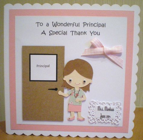 Thank You Principal - Cricut Teachers Day Card For Principal Handmade, Thank You Card For Principal, Birthday Card For Principal, Card For Principal, Handmade Teachers Day Cards, Teacher's Day Card Ideas, Principals Day, Diy Baby Costumes, Teachers Day Card