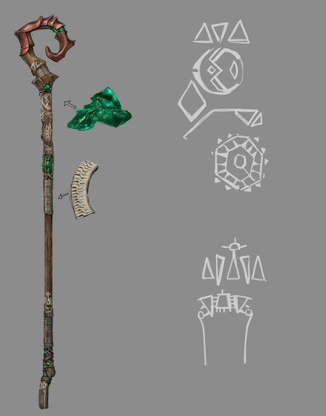 Crozier of St Llothis Dagoth Ur, Magic Staff, Wizard Staff, Wooden Staff, D D Items, Fantasy Props, The Ruins, Drawing Images, Animation Design