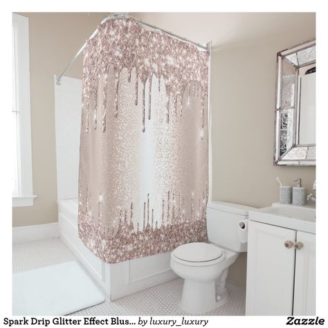 Rose Gold Shower Curtain, Girly Shower Curtain, Glitter Shower Curtain, Paris Bathroom, Gold Shower Curtain, Gray Shower Curtains, Gold Shower, Boutique Items, Custom Shower Curtains