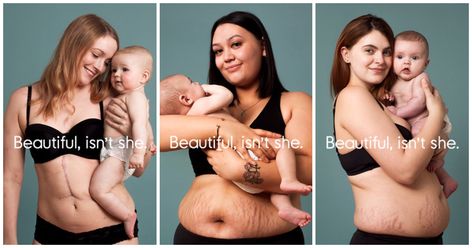 British maternity brand Mothercare is promoting body positivity through their new campaign #BodyProudMums, and it's celebrating postpartum bodies in the best way. Body Inclusivity, Postpartum Bodies, Swollen Belly, Body Neutrality, Trust Myself, Post Pregnancy Workout, Pregnancy Body, Maternity Brands, Postpartum Belly