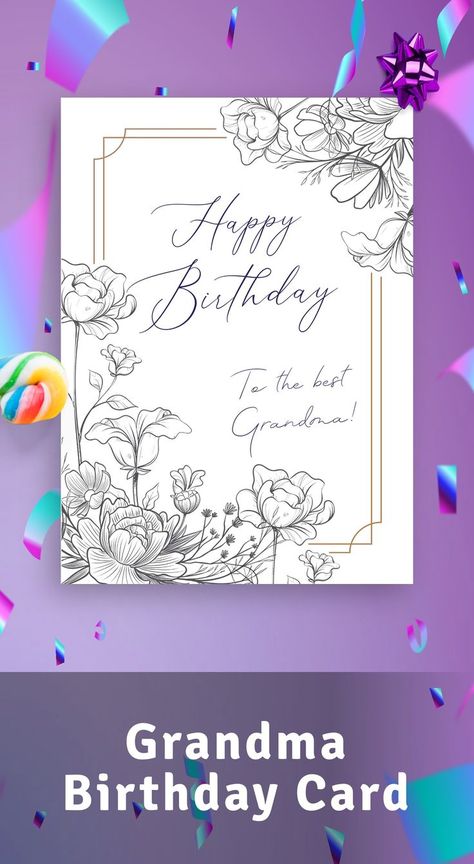 One of the best options for congratulating a grandmother is greeting cards. Take the opportunity to create a postcard with personal wishes and a unique design. The finished Granny Birthday Card can be handed over to a person in any way convenient for you, both in virtual and in printed form. #birthday #card #template #granny #grandma Granny Birthday Cards, Birthday Grandma, Printable Graph Paper, Weekly Calendar Template, Happy Birthday Grandma, Grandma Birthday Card, Grocery List Template, Paper Templates Printable, Invitations Template