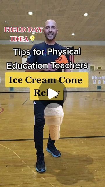 Coach Gelardi on Instagram: "Are you looking for field day pr relay ideas? Ice cream relay is a blast! Great for all ages! #GiveItATry👏👉   Follow me on TikTok & Twitter X Search: Coach Gelardi  #physed #peathome #hpeathome #peforall #distancelearningpe #physicaleducation #elementaryPE #pe #peforall #peathome #peteachersleadbyexample #peteachersrock #peteacherlife #peteacher #physicaleducation #pehack #pehacks #physedteacher #physed #elementarype #peforall #ilovepe #peclass #pewarmup #distancelearningpe #coachgelardi #physedzone #peclassroom @adidas @newbalance @underarmour @sesameworkshop @sesamestreet" Gym Class Ideas, Pe Games Elementary, Summer Daycare, Elementary Games, Field Day Games, Relay Ideas, Gym Games For Kids, Elementary Pe, Pe Activities