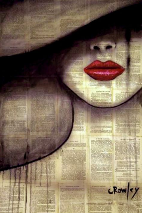 Book Page, Red Lips, Newspaper, Art Artist, Saatchi Art, Long Hair, Lips, Red, Hair