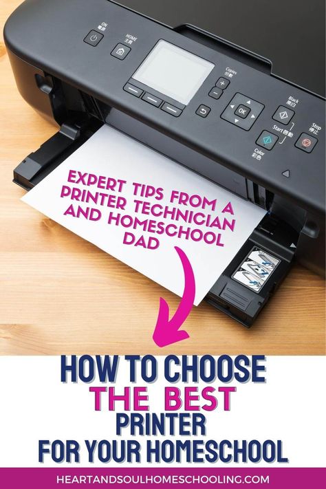 Need a new printer for your homeschool? Read these excellent and informative tips from a pro to choose the best printer for your homeschool! Best Printer For Homeschooling, Unschooling Resources, Best Laser Printer, Christmas Read Aloud, Best Printer, Homeschool Advice, Homeschool Supplies, Homeschool Projects, Best Printers