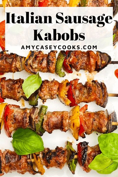 Sausage Kabobs On The Grill, Italian Kebab, Grilled Sausage Recipes, Sausage Kebabs, Croissant Recipes, Easy Summer Grilling Recipes, Grilled Italian Sausage, Slow Cooker Scalloped Potatoes, Sausage Kabobs