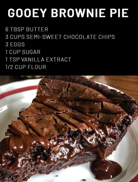 Gooey Caramel Brownies, Brownie Pie Joanna Gaines, Gooey Brownie Pie Recipe, Fudge Brownie Pie Recipe, Dump Brownie Recipes, Hersheys Cocoa Brownies, Brownie Pie Recipe Easy, Gooey Brownie Pie, Gooey Dessert Recipes