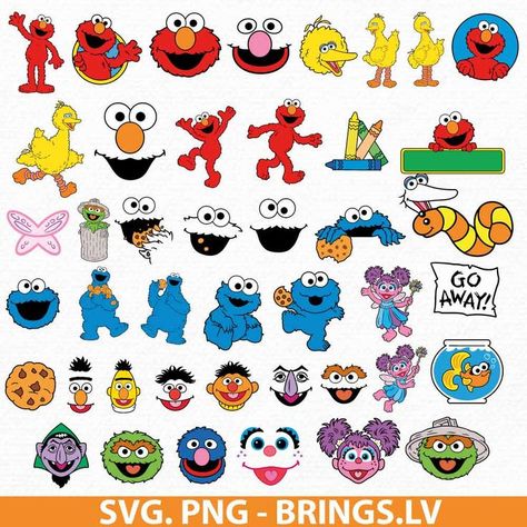 Sesame Street SVG Sesame Street Svg Free, Sesame Street Characters Printables, Elmo Svg, Sesame Street 2nd Birthday, Sesame Street Svg, Sesame Street Printables, Sesame Street Decorations, Twins Bedroom, Monster Svg