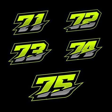 Racing number design Premium Vector | Premium Vector #Freepik #vector #car #abstract #sport #number Racing Numbers Fonts, Car Logo Design, Sports Numbers, Number Ideas, Tshirt Printing Design, Logo Number, Font Graphic, Number Design, Air Brush Painting