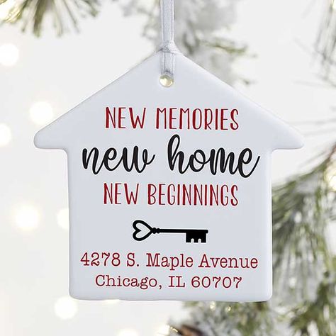 New Memories, New Home Personalized Address Ornament Real Estate Closing Gifts, New Home Ornament, Marketing Gift, New Home Buyer, Real Estate Gifts, Homeowner Gift, First Home Buyer, Happy New Home, Interior Minimalista