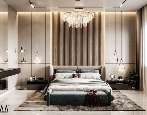 Master Bedroom Projects | Photos, videos, logos, illustrations and branding on Behance Leather Double Bed, Design Ložnic, Modern Luxury Bedroom, Bed Back, Headboard Designs, Traditional Bedroom, Stylish Bedroom, New Classic, Double Beds