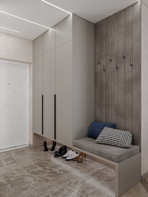 Loggia Design, Shoe Cabinet Design, Hallway Seating, Vstupná Hala, Entrance Furniture, Home Hall Design, Wardrobe Interior Design, Mudroom Design, Foyer Design