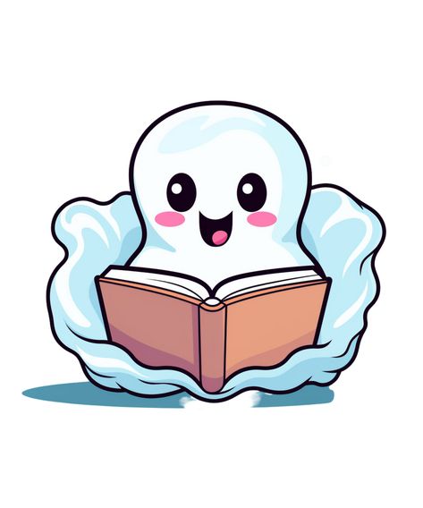 Cute halloween ghost reading pink book Pink Books, Book Tattoo, Cute Ghost, Halloween Ghosts, Cute Halloween, Science Poster, Stranger Things Fanart, Top Artists, Sell Your Art