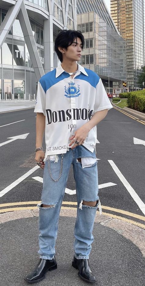 Acubi Fashion Men, Mens Street Style Summer, Korean Street Fashion Men, Hiphop Streetwear, Dope Shirt, Genderless Fashion, Save Outfits, Mens Trendy Outfits, Mens Casual Dress Outfits