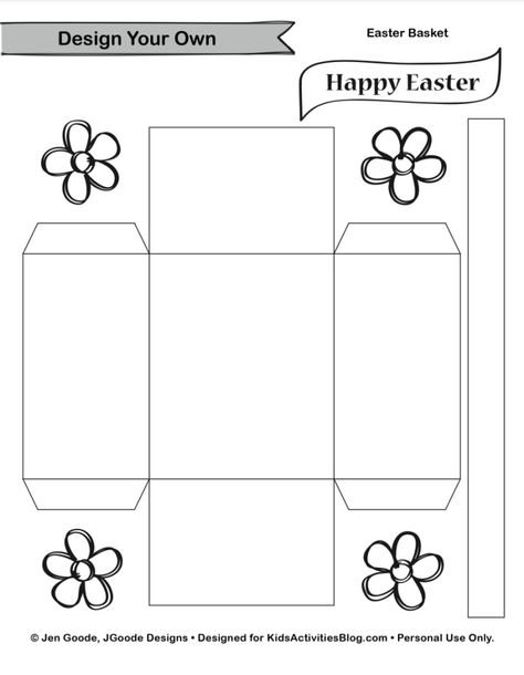 Free Easter Basket Template for Cute DIY Easter Basket Craft Basket Template Printable, Easter Basket Printable, Easter Basket Craft, Paper Bag Decoration, Easter Basket Template, Basket Template, Paper Easter Basket, Easter Chick Craft, Diy Easter Basket