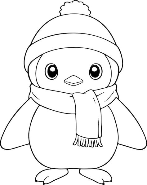 Cute Penguin Coloring Pages, Penguin Clipart Black And White, Cute Penguin Drawing, Penguin Vector, Penguin Clipart, Penguin Pictures, Illustration Black And White, Penguin Illustration, Penguin Coloring Pages