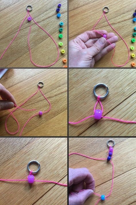 Make Your Own Fidget Toys, Fidget Keychain Diy, Easy Diy Fidgets, Bead Fidget Diy, Diy Fidget Toys How To Make, Diy Figets Toys, Diy Fidgets For Kids, Fidget Bracelet Diy, How To Make Fidget Toys