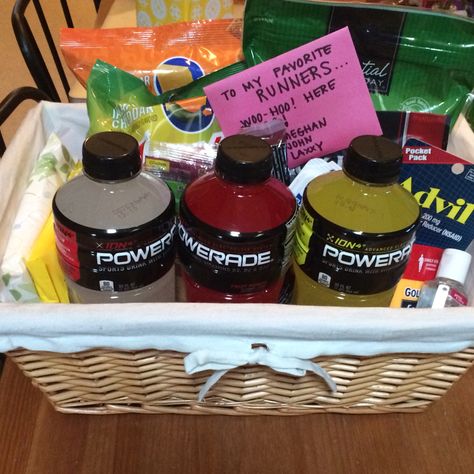 Track Basket Gift, Post Marathon Gift Basket, Running Gift Basket, Marathon Gift Basket, Runners Gift Basket, Making A Gift Basket, Survival Kit Gifts, Marathon Gift, A Gift Basket