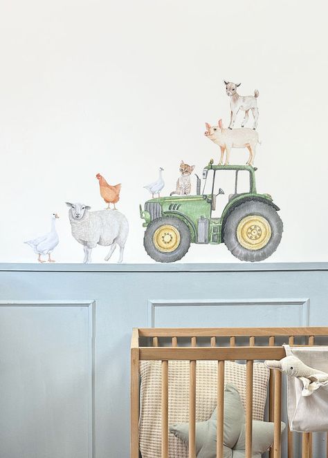 Nursery Ideas Farm Animals, Farm Boy Room, Farm Animals Nursery Theme, Tractor Room, Tractor Nursery, Farm Nursery Theme, Farm Room, Farm Bedroom, Farm Nursery Decor