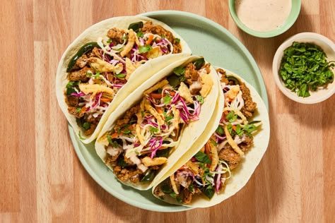 Share me on Pinterest Hello Fresh Tacos, Tacos With Guacamole, Fresh Tacos, Ranch Slaw, Taco Recipes Mexican, Turkey Stir Fry, Fried Tacos, Delicious Tacos, Ground Pork Recipes