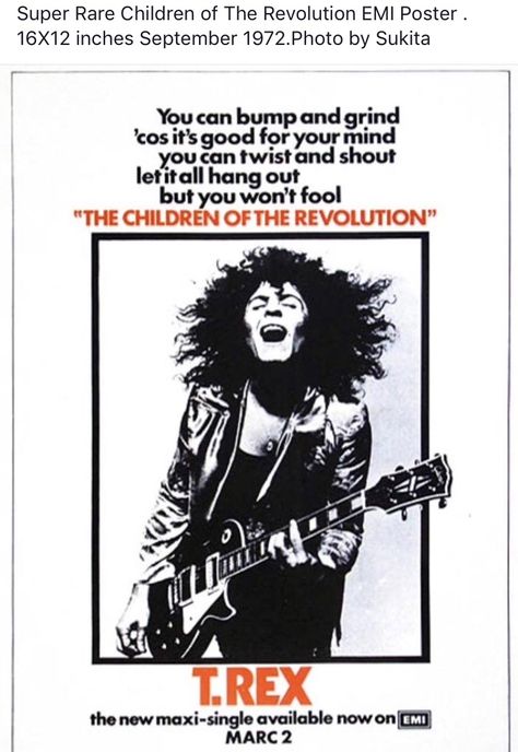 T Rex Band, Concert Promotion, Children Of The Revolution, Glam Rock Style, Peter Robinson, Concert Flyer, Marc Bolan, Promo Poster, Twist And Shout