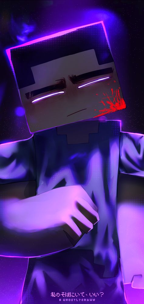 Herobrine Art - GhostlyShawN Minecraft Herobrine Fan Art, Monster School Minecraft Fanart, Herobrine Fanart, Herobrine Minecraft, Minecraft Horror, Minecraft Herobrine, Sketch Animation, Drawing Shading, Minecraft School