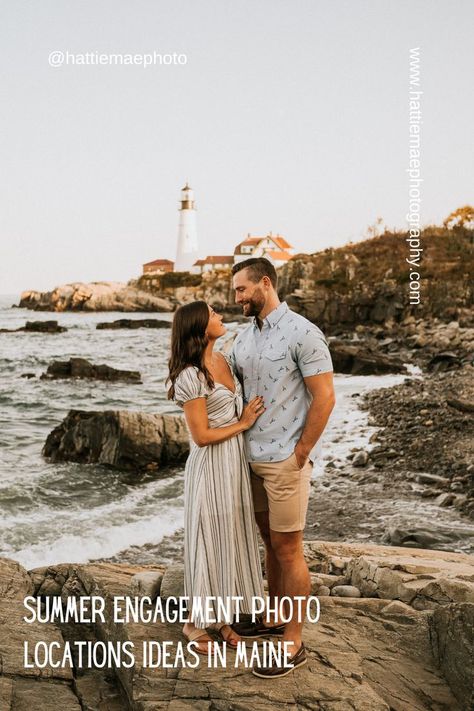 Engagement Photos Location Ideas, Portland Maine Engagement Photos, Acadia National Park Engagement Photos, Coastal Engagement Photos, Maine Engagement Photos, Engagement Photos Locations, Hattie Mae, Maine Summer, Field Engagement Photos