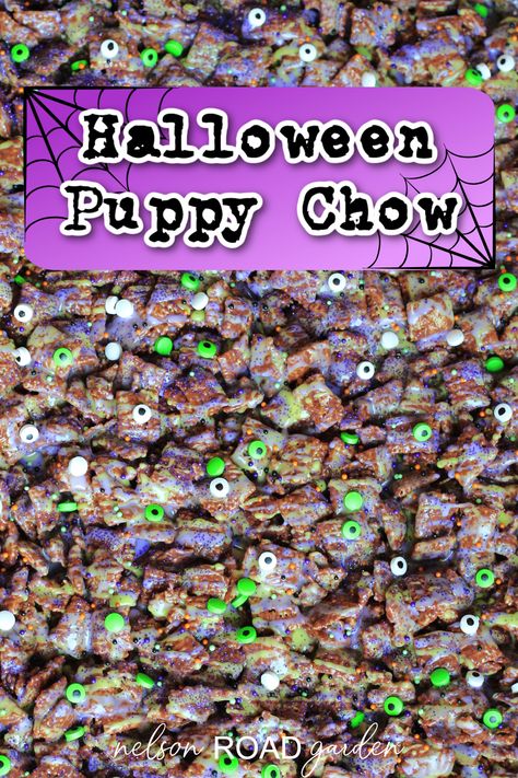 Halloween Puppy Chow, Fall Puppy Chow Recipe, Gluten Free Puppy Chow Halloween, Flavored Puppy Chow Recipes, Puppy Chow Halloween, Halloween Puppy, Halloween Sprinkles, Butter Rice, Puppy Chow