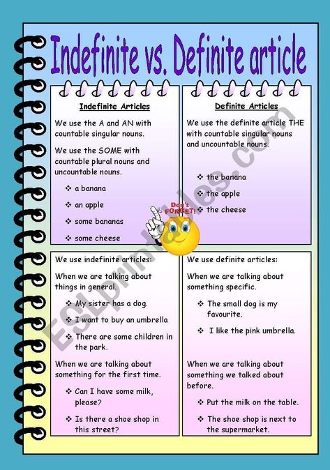 Definite Article, Indefinite Articles, Definite And Indefinite Articles, Articles Worksheet, Uncountable Nouns, Singular Nouns, Pink Umbrella, Plural Nouns, A Worksheet