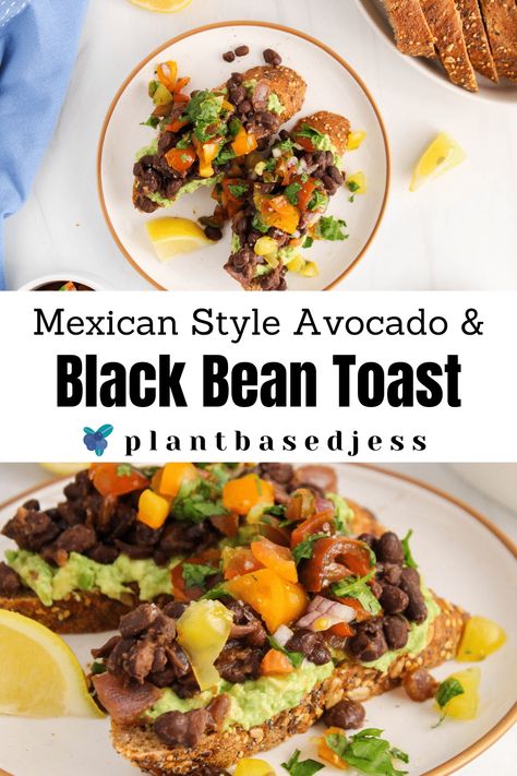 Bean Toast, Vegan Bean Recipes, Breakfast Beans, Toast Recipe Breakfast, Avocado Toasts, Plant Based Diet Meal Plan, Mediterranean Diet Recipes Dinners, Black Bean Recipes, Beans On Toast