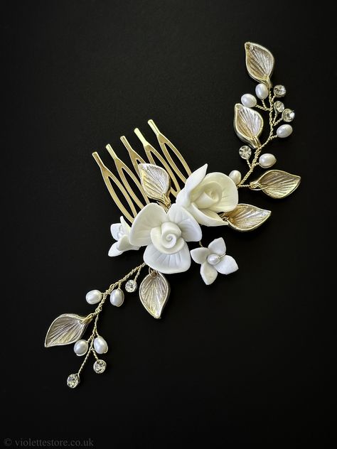 Bridal Hair Accessories 2024, Wedding Hair Accessories for Bride, Wedding Hair Comb for Bride in the UK, Gold Wedding Hair Jewellery Hair Accessories For Bride, Accessories For Bride, Bride Wedding Hair, Bridesmaid Hair Pieces, Bridesmaid Hair Pins, Classic Updo, Bridesmaid Hair Accessories, Hair Jewellery, Wedding Hair Comb