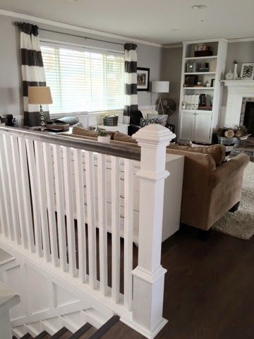 Keep Home Simple: A New Stair Rail and Other Simple Changes Split Entry Remodel, Split Foyer, Split Level House, Home Simple, Stair Case, Living Room Remodel, Level Homes, House Stairs, Split Level