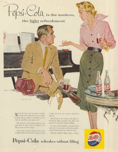 ads from the 1960s | Pepsi magazine ads 1960 – 1965 Roger Wilkerson, Pepsi Vintage, Pepsi Ad, Arte Pulp, Vintage Housewife, Retro Housewife, Vintage Couples, Pepsi Cola, Vintage Romance