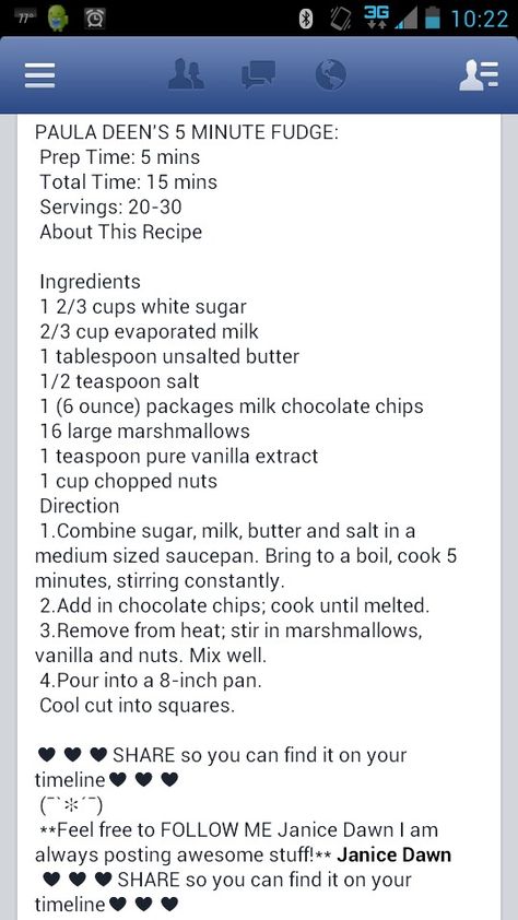 Paula deens 5min fudge Paula Deen 5 Minute Fudge Recipe, Paula Dean 5 Min Fudge Recipe, Paula Deen Five Minute Fudge, 5 Minute Fudge By Paula Dean, 5 Min Fudge, Paula Deans 5 Min Fudge, 5 Minute Fudge, Fantasy Fudge, Peanut Butter Fudge Recipe