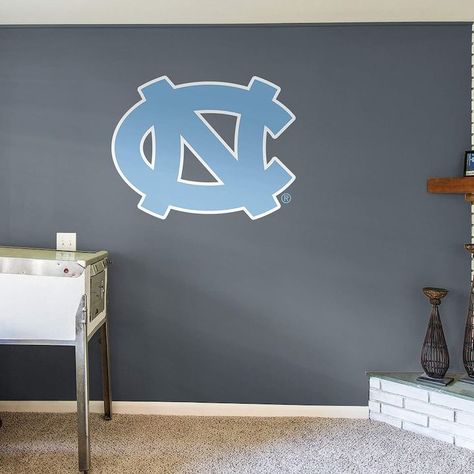 Fathead North Carolina Tar Heels Logo Wall Decal by Fathead Man Cave Room, College Bedroom, Unc Tarheels, Logo Wall, Removable Wall Decals, North Carolina Tar Heels, Tar Heels, Logo Collection, Removable Wall