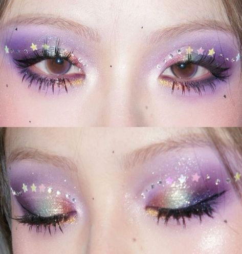 yesstyle code: BAEZH1J | xiaohongshu id: 610485884 | eye makeup look inspo colorful creative #Inspo #for #Every #Elevate #CreativeIdeas #HomeTrends #Ideas #Look #Trends #Inspiration #Your #Ideas #Makeup #Occasion Harajuku Makeup Looks, Eye Makeup Kawaii, Unique Eye Makeup, Vkei Makeup, Harajuku Makeup, Funky Makeup, Pretty Eye Makeup, Magical Makeup, Purple Makeup