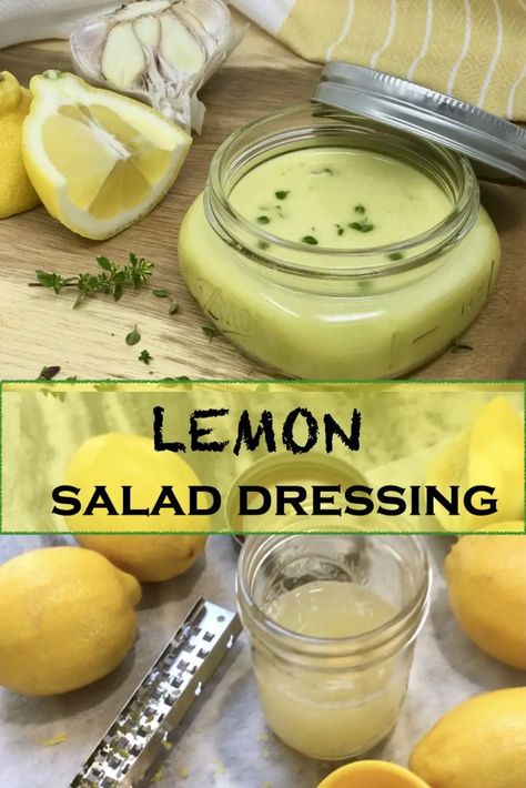 Mediterranean Lemon Salad Dressing and Marinade Vinegarette Dressing Recipe, Salad Dressing Lemon, Lemon Vinegarette, Olive Oil And Lemon Dressing, Lemon Salad Dressing, Mediterranean Salad Dressing, Lemon Salad Dressings, Lemon Salad, Creamy Salad Dressing