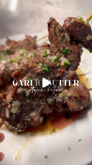 Steak Bites Recipe, Garlic Butter Steak, Cube Steak Recipes, Steak And Shrimp, Steak Butter, Pork Chop Recipes Baked, Bariatric Friendly Recipes, Savory Dinner, Meat Appetizers