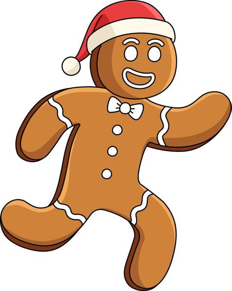 Christmas Ginger Bread Man Cartoon Colored Clipart Running Gingerbread Man, Gingerbread Man Clipart Free Printable, Ginger Man Drawing, Gingerbread Printable, Apron Drawing, Cricut Drawing, Ginger Bread Men, Christmas Ginger Bread, Running Drawing