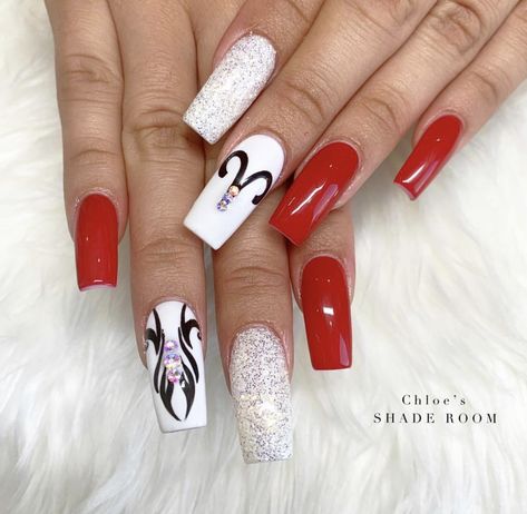 Red Aries Nails, Zodiac Nail Art Aries, Aires Nail Designs, Aries Nails Ideas, Aries Themed Nails, Red Birthday Nails Acrylic Short, Aries Zodiac Nail Designs, Aries Birthday Nails Acrylic, Aries Nails Zodiac Signs