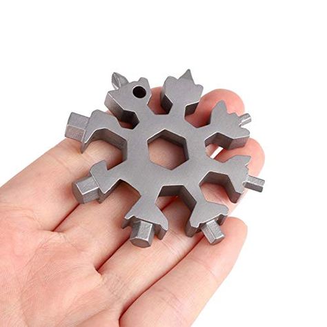 18 In 1 Snowflake Multi-Tool, Screwdriver, Christmas Gift. For product & price info go to:  https://all4hiking.com/products/18-in-1-snowflake-multi-tool-screwdriver-christmas-gift/ Multi Tool Card, Multitool Edc, Yard Tools, Tool Rack, Snowflake Cards, Snowflake Shape, Beer Opener, Devices Design, Road Glide