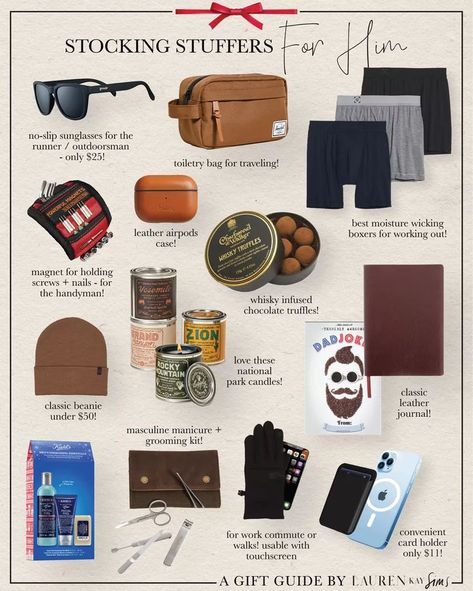 gift guide of stocking stuffers for him!