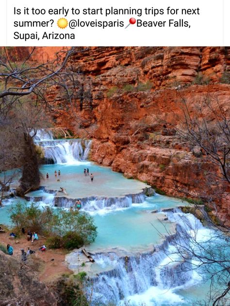 Beaver Falls, Havasu Falls, Arizona Travel, Arizona Usa, Future Travel, Vacation Places, Beautiful Places To Visit, Vacation Destinations, Vacation Spots