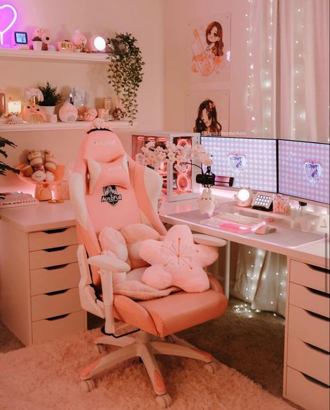 Pink Pc, Game Room, Hello Kitty, Gaming, Kitty, Computer, Desk, Pink, On Instagram