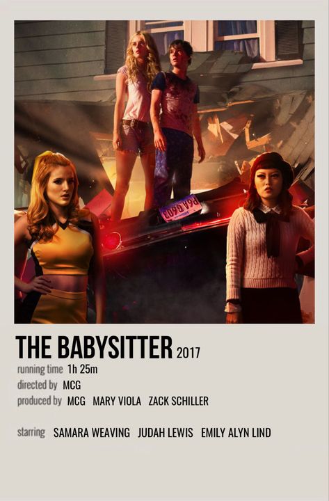 minimal polaroid movie poster for the babysitter The Babysitter Poster, The Babysitter Movie, Babysitter Aesthetic, Movie Posters Horror, Babysitter Movie, Halloween Movie Poster, Love Is Scary, Polaroid Movie Poster, Movie Tracker