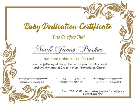 Baby Dedication Certificate, Certificate Design Template, Baby Dedication, Printable Certificates, Certificate Design, Online Ads, 3 Kids, Certificate Templates, Poster Template