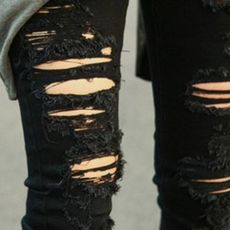 Black Ripped Skinny Jeans on Etsy, $44.99 Ripped Jeans Aesthetic, Jeans Aesthetic, Gogo Tomago, Chloe Price, Black Ripped Jeans, Jeans American Eagle, Love Jeans, Life Is Strange, Black Skinnies