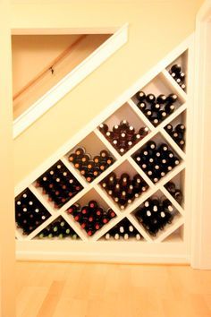 wine storage under stairs, wine rack, under stairs wine storage Stairs Wine Storage, Bar Under Stairs, Under Stairs Wine Cellar, Decorate My Room, Basement Remodeling Diy, تحت الدرج, Staircase Designs, Wine Closet, Basement Decorating