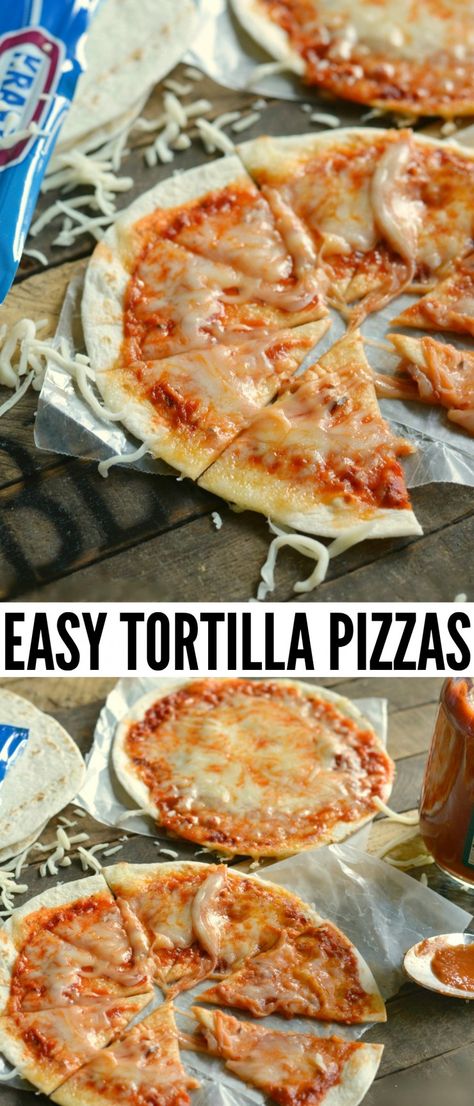 Tortilla Pizzas, Pizza Tortilla, Healthy Afternoon Snacks, Tortilla Pizza, After School Snack, School Snack, Snacks Für Party, Quick Lunches, School Snacks