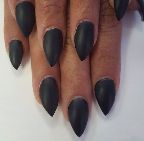 Black Matte Nails Short Oval, Stelito Nails, Matte Black Nails, Short Acrylic, Mountain Peak, Short Acrylic Nails, Matte Nails, Black Matte, Black Nails